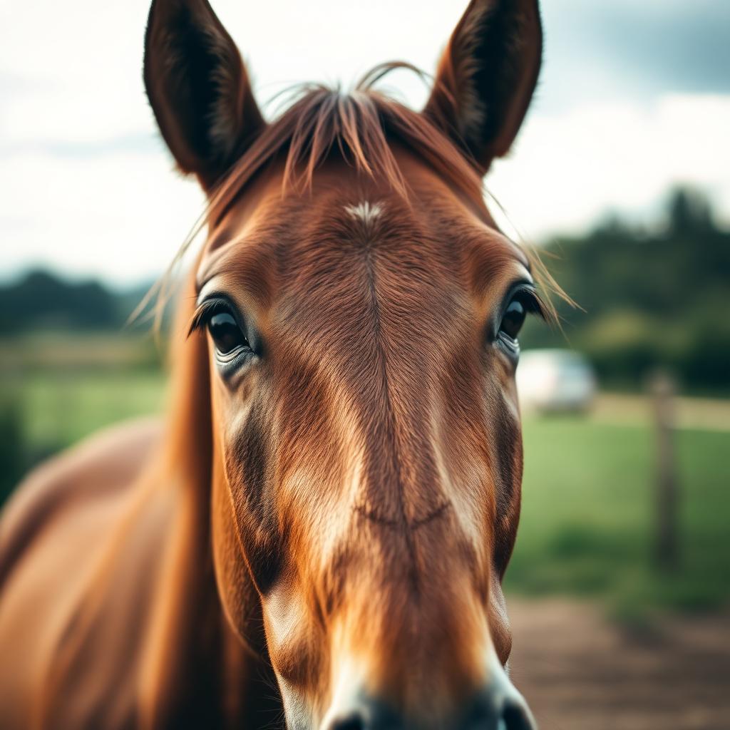 Portrait d'un cheval pensionnaire de l'association